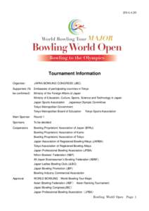 Tournament Information Organizer  JAPAN BOWLING CONGRESS (JBC)