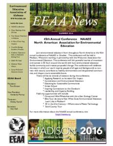 Environmental Education Association of Alabama www.eeaa.us Inside this Issue