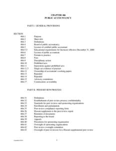 CHAPTER 466 PUBLIC ACCOUNTANCY PART I. GENERAL PROVISIONS  SECTION