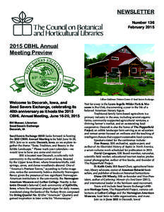 The Council on Botanical and Horticultural Libraries Newsletter, NoFebruary 2015)