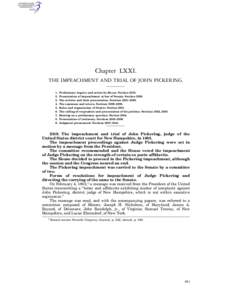 Chapter LXXI. THE IMPEACHMENT AND TRIAL OF JOHN PICKERING[removed].