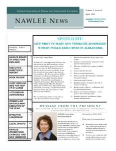 Volume 1, Issue 21  National Association of Women Law Enforcement Executives April, 2005