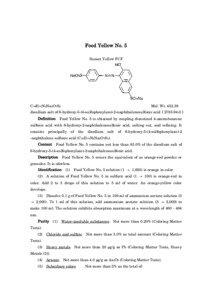 Food Yellow No. 5 Sunset Yellow FCF