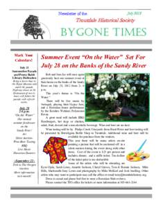 Newsletter of the  July 2012 Troutdale Historical Society