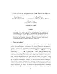 Statistics / Regression analysis / Autocorrelation / Linear regression / Polynomial regression / Nonparametric regression / Kernel regression / Correlation and dependence / Errors and residuals / Degrees of freedom / Variance / Normal distribution