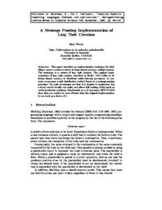 Published in: Halstead, R., Ito T. (editors), ``Parallel Symbolic Computing: Languages, Systems, and Applications'', Springer-Verlag Lecture Notes in Computer Science 748, November, 1993, ppA Message Passing Im