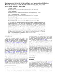 Science / Carolina Chickadee / Mountain Chickadee / Allopatric speciation / Birds of North America / Sympatry / Boreal Chickadee / Linear discriminant analysis / Tit / Poecile / Biology / Black-capped Chickadee