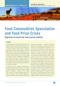 BRIEFING NOTE 02 - SEPTEMBER[removed]OLIVIER DE SCHUTTER UNITED NATIONS SPECIAL RAPPORTEUR ON THE RIGHT TO FOOD