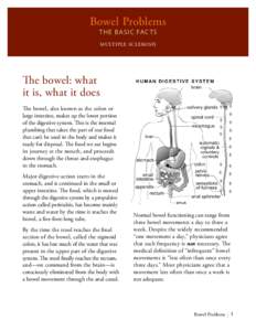 Bowel Problems t he ba sic fac t s multiple sclerosis The bowel: what it is, what it does