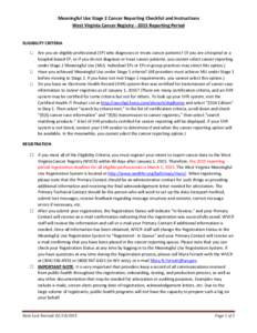 Microsoft Word - WV_Cancer_Provider_Checklist_for_Achieving_MU2_2015.docx