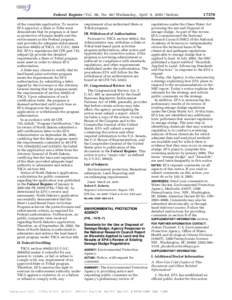 Federal Register / Vol. 68, NoWednesday, April 9, Notices of the complete application. To receive EPA approval, a State or Tribe must demonstrate that its program is at least as protective of human health a