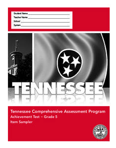 Student Name Teacher Name School System  Tennessee Comprehensive Assessment Program