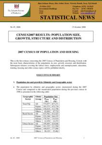 Statistics / Population / Censuses / Demographics / Fiji / Population growth / Suva / Lautoka / Population decline / Demography / Geography of Oceania / Oceania