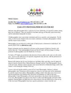 OAKLAWN PHOTOGRAPHER RULES FOR 2010