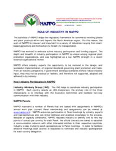 ROLE OF INDUSTRY IN NAPPO