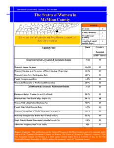 T E NNES SE E E CO N OMI C C OU NCIL O N WO M E N McMinn Cou nty The Status of Women in McMinn County INSIDE