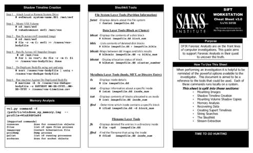 Software / Computing / The Sleuth Kit / Volume / Inode / Loop device / NTFS / File system / System software / Disk file systems / Unix