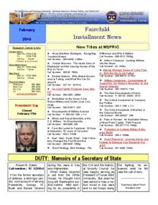 2014  Fairchild Installment News  Research Center’s Info