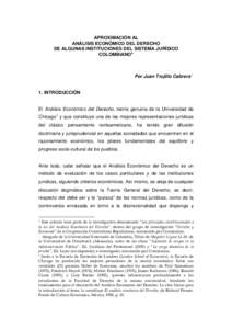 INTRODUCCIN AL ANLISIS ECONMICO DEL DERECHO COMO APROXIMACIN A NUESTRO SISTEMA JURDICO