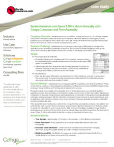 case study  KarateInsurance.com Saves 3,500+ Hours Annually with Conga Composer and FormAssembly Industry Financial Services