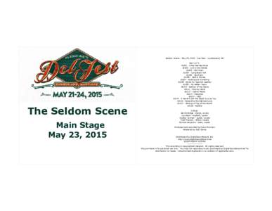 Seldom Scene - May 23, Del Fest - Cumberland, MD  The Seldom Scene Main Stage May 23, 2015