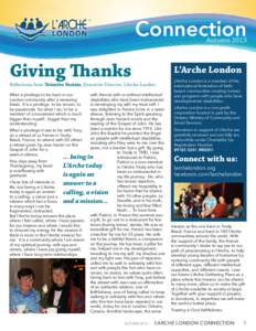 Connection Autumn 2013 Giving Thanks  L’Arche London