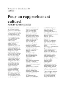 26 Atlas.Mtl nº 91 - du 2 au 15 octobreCulture Pour un rapprochement culturel