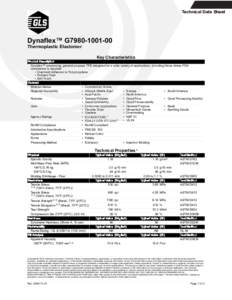 Technical Data Sheet  Dynaflex™ G7980[removed]Thermoplastic Elastomer   Key Characteristics