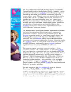 Reproduction / National Healthy Mothers /  Healthy Babies Coalition