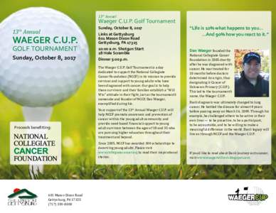 13th Annual  Waeger C.U.P. Golf Tournament 13th Annual  Waeger C.U.P.