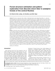 Forest structure estimation and pattern exploration from discrete return lidar in subalpine forests of the Central Rockies