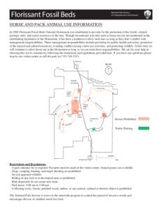 Florissant Fossil Beds  National Park Service U.S. Department of the Interior  HORSE AND PACK ANIMAL USE INFORMATION