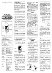 INSTRUCTION MANUAL  1. Safety Warnings This instrument has been designed and tested according to IEC Publication 61010: Safety Requirements for Electronic