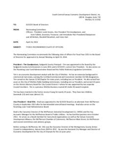 South Central Kansas Economic Development District, Inc. 200 W. Douglas, Suite 710 Wichita, KS[removed]TO:  SCKEDD Board of Directors