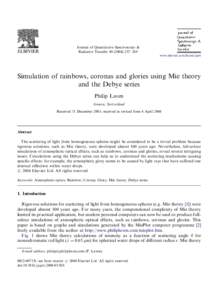 ARTICLE IN PRESS  Journal of Quantitative Spectroscopy & Radiative Transfer–269 www.elsevier.com/locate/jqsrt