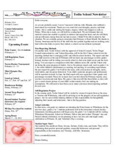Teslin School Newsletter[removed]February 2014 Volume 6, Issue 6