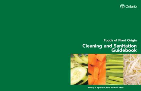 Foods of Plant Origin  Cleaning and Sanitation Guidebook  Ministry of Agriculture, Food and Rural Affairs