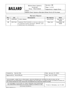 Ballard Power Systems Corporate Policy - POL5100006 Revision: 0B Page: 1 of 16