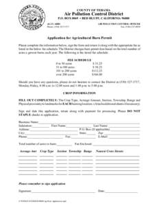 COUNTY OF TEHAMA  Air Pollution Control District P.O. BOX 8069 • RED BLUFF, CALIFORNIA[removed]ALAN ABBS Phone: ([removed]