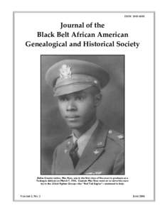 ISSN 1943-104X  Journal of the Black Belt African American Genealogical and Historical Society