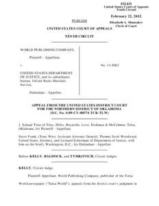 FILED United States Court of Appeals Tenth Circuit February 22, 2012 PUBLISH