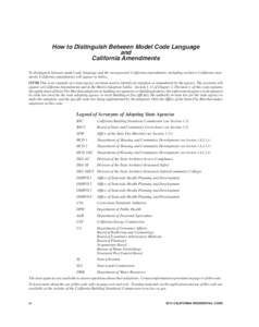 Color profile: Generic CMYK printer profile Composite Default screen How to Distinguish Between Model Code Language and California Amendments