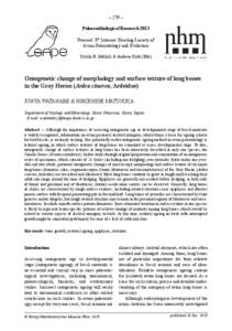 Ontogenetic change of morphology and surface texture of long bones in the Gray Heron (Ardea cinerea, Ardeidae)