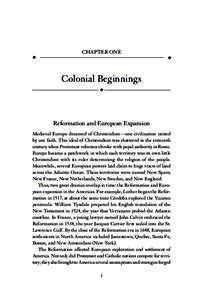 CHAPTER ONE ◆ ◆  Colonial Beginnings