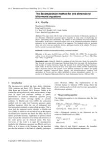 Differential equations / Numerical analysis / Multivariable calculus / Partial differential equation / Wave equation / Adomian decomposition method / Biharmonic equation / Spectral method / Adomian / Calculus / Mathematical analysis / Mathematics