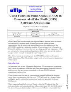 uTip  Guidance from the Functional Sizing Standards Committee