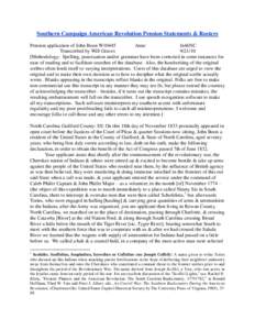 Southern Campaign American Revolution Pension Statements & Rosters Pension application of John Boon W10445 Anne fn46NC Transcribed by Will Graves[removed]