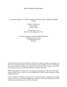 NBER WORKING PAPER SERIES  A 