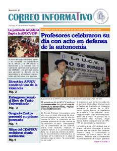 Boletín Nº 27  Caracas, 27 de diciembre de 2011 La parranda navideña llegó a la APUCV-IPP