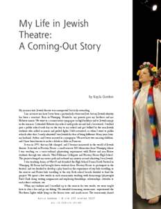 Association for Jewish Theatre / Winnipeg / Foundation for Jewish Culture / Chaim Potok / Theatre of Canada / Jewish culture / Jewish theatre / Winnipeg Jewish Theatre